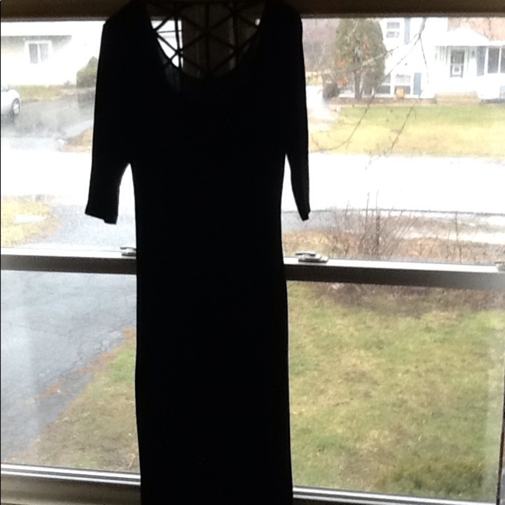 Xhilaration XL Black Maxi Dress Criss Cross Back